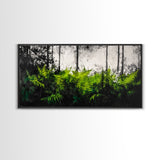 Forest Ferns, Nature Wall Art, Green Botanical, Framed Canvas Print, Modern Rustic Decor, Living Room Artwork, Biophilic Interior Design