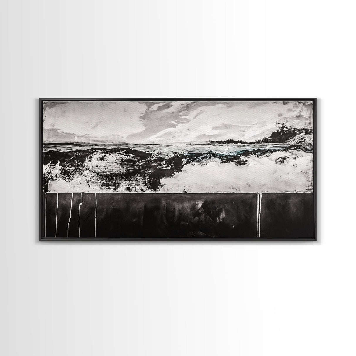 Black and White, Ocean, Waves, Minimalist, Canvas Print, Coastal Art, Nautical Decor, Bedroom Wall Art, Modern Home Decor, Fine Art Print