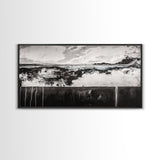 Black and White, Ocean, Waves, Minimalist, Canvas Print, Coastal Art, Nautical Decor, Bedroom Wall Art, Modern Home Decor, Fine Art Print