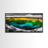 Turquoise Waves, Bold Ocean Art, Framed Canvas Print, Modern Abstract Seascape, Beach House Wall Decor, Large Statement Art