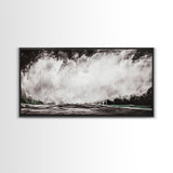 Abstract Waterfall Art, Black and White Canvas Print, Modern Wall Decor, Nature Inspired Artwork, Living Room Art, Minimalist Painting