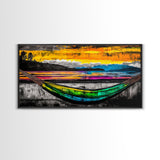Hammock Sunset Relaxation Art, Framed Canvas Print, Colorful Beach Wall Art, Tropical Home Decor, Vibrant Living Room Art, Boho Art