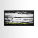 Stormy Coast, Ocean Waves, Black and White Seascape, Coastal Home Decor, Nautical Art, Living Room Wall Art, Canvas Print