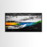 Abstract Seascape, Vibrant Waves, Modern Ocean Art, Coastal Home Decor, Colorful Beach Painting, Large Statement Art, Framed Canvas Print