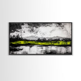 Mountain Reflection, Black and White Art, Minimalist Nature Print, Rustic Home Decor, Modern Landscape Painting, Canvas Print