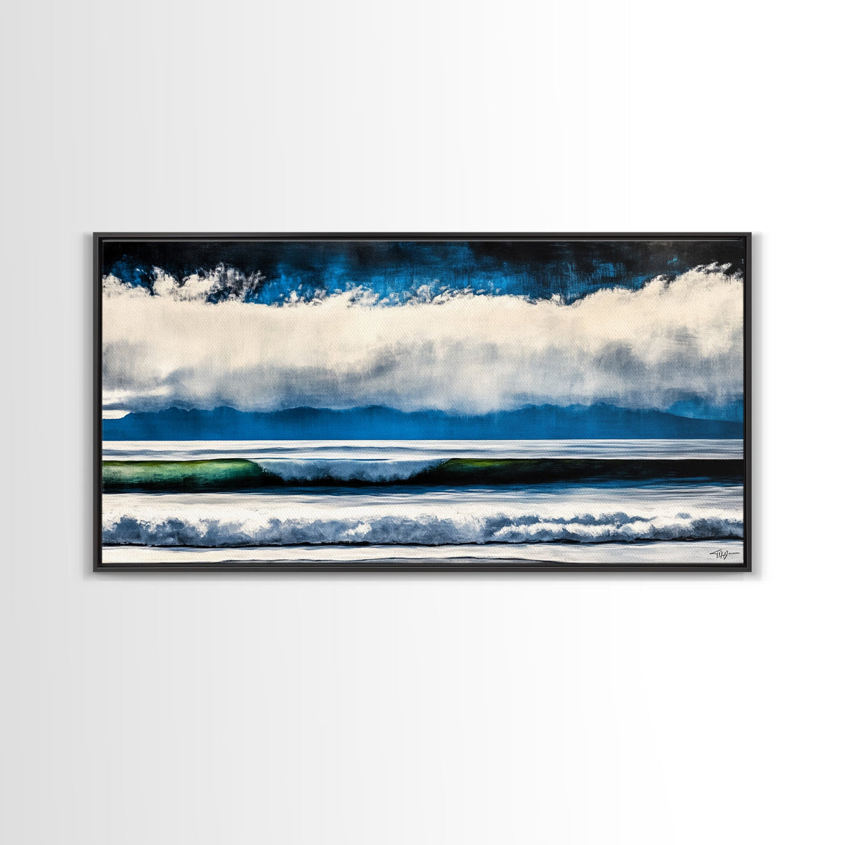 Ocean Waves, Abstract Seascape, Coastal Art, Large Wall Decor, Blue Wall Art, Modern Painting, Beach House, Canvas Print