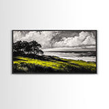 Coastal Landscape, Ocean View, Sunset Wall Art, Seaside Decor, Modern Seascape, Framed Canvas Print, Living Room Wall Art, Beach Painting