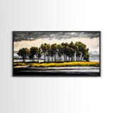 Aspen Trees, Mountain View, Nature Landscape, Rustic Home Decor, Autumn Wall Art, Framed Canvas Print, Cabin Wall Art, Modern Tree Painting