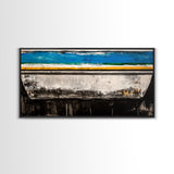 Abstract Boat, Coastal Wall Art, Nautical Decor, Large Canvas Print, Beach House Art, Modern Art, Living Room Wall Art, Blue Art