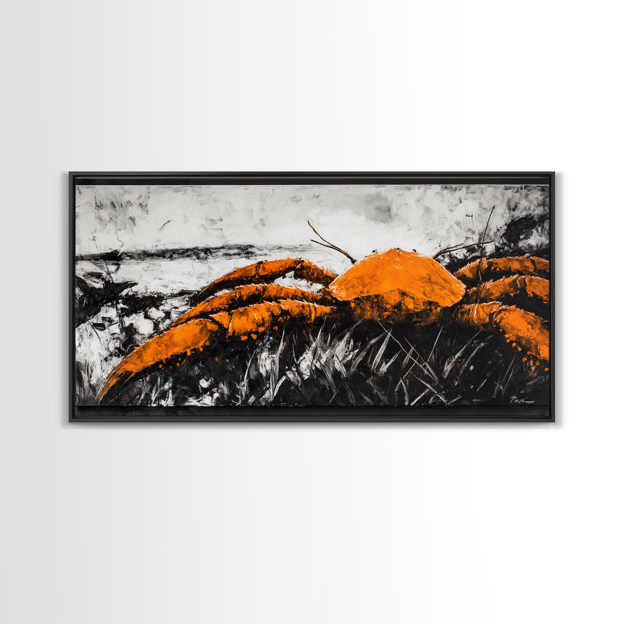 Giant Crab, Bold Coastal Art, Ocean Life, Canvas Print, Seafood Restaurant Wall Decor, Rustic Nautical Theme, Unique Living Room Artwork