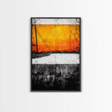 Sunset Sailboat, Nautical Art, Coastal Wall Decor, Warm Color Palette, Abstract Seascape, Modern Ocean Art, Vibrant Painting, Canvas Print
