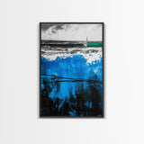 Ocean Waves, Abstract Seascape, Blue Wall Art, Coastal Decor, Modern Nautical, Large Wall Art, Living Room, Canvas Print, Gift Idea