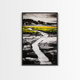 Abstract Reflection, Mountain Lake, Fall Colors, Framed Canvas Print, Nature Inspired Art, Modern Wall Decor, Dining Room Art
