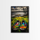 Boho Shoes, Colorful Summer Art, Coastal Decor, Relaxing Nature Scene, Eclectic Wall Art, Abstract Expressionism, Canvas Print