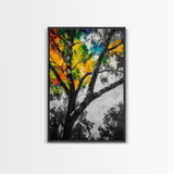 Autumn Tree, Colorful Wall Art, Vibrant Home Decor, Modern Nature Painting, Boho Wall Print, Seasonal Aesthetic, Canvas Print