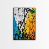 Abstract Dart, Modern Wall Art, Graffiti Style, Bold Colors, Urban Art Decor, Unique Home Aesthetic, Framed Canvas Print