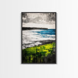 Coastal Serenity, Ocean View, Beach Horizon, Framed Canvas Print, Seascape Art, Modern Home Decor, Nautical Wall Art, Office Decor