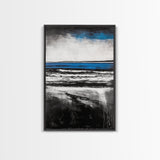 Ocean Waves, Minimalist Coastal Art, Seaside Wall Decor, Contemporary Beach Scene, Modern Home Artwork, Canvas Print