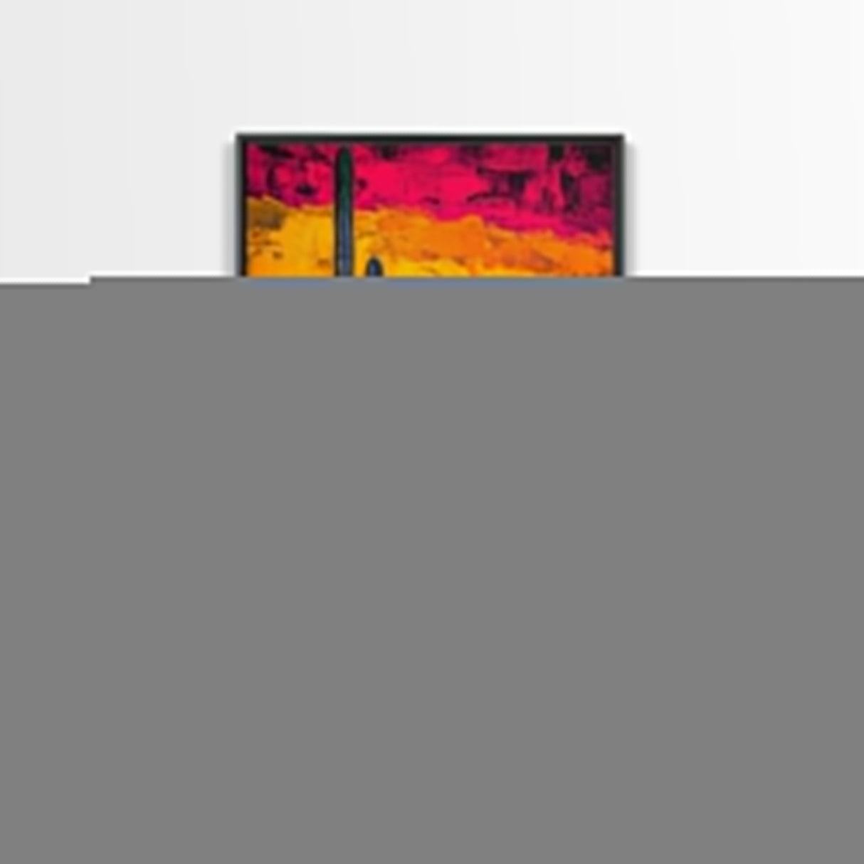 Desert Cactus, Vibrant Sunset Southwest Painting, Bold Desert Art, Framed Canvas Print, Western Home or Office Wall Decor