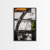Geometric Patterns, Modern Abstract Art, Industrial Design, Black and Yellow, Unique Home Decor, Bold Style, Statement Artwork, Canvas Print