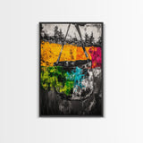 Abstract Swing, Colorful Expressionist Art, Rustic Farmhouse Decor, Unique Framed Canvas Print, Boho Living Room Art, Nature Wall Art
