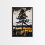 Lone Tree, Rustic Wall Art, Black and White Decor, Canvas Print, Nature Landscape, Country Home Art, Minimalist Design, Bedroom Art