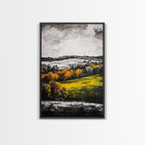 Rolling Hills, Fall Landscape, Scenic Wall Art, Canvas Print, Autumn Colors, Farmhouse Style, Rustic Decor, Warm Tones, Nature Inspired