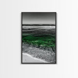 Ocean Waves, Coastal Wall Art, Beach House Decor, Canvas Print, Nautical Artwork, Minimalist Seascape, Blue and Green Painting