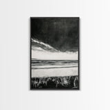 Dark Sky, Ocean Storm, Dramatic Seascape, Canvas Print, Moody Wall Art, Modern Coastal Decor, Nautical Painting, Living Room Art