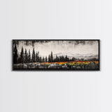 Mountain Landscape, Black and White Wall Art, Modern Nature Print, Rustic Living Room Decor, Autumn Canvas Print, Large Wall Art