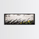 Grassy Field Painting, Minimalist Art, Nature Inspired, Modern Wall Decor, Black and White Art, Framed Canvas Print, Office Wall Art