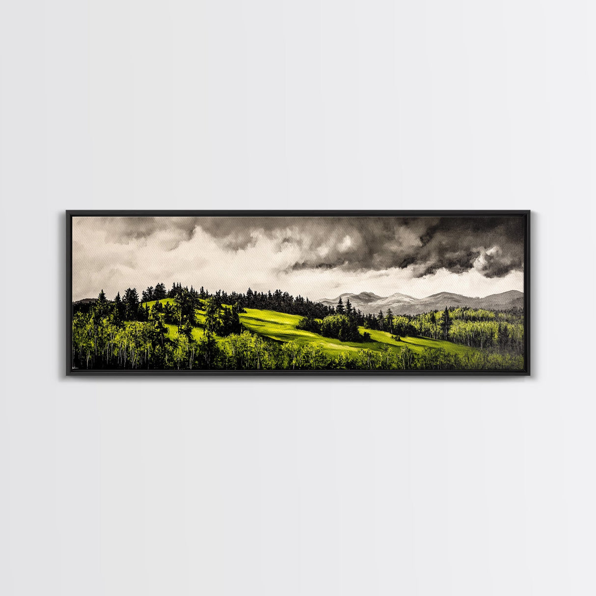 Rolling Hills, Green Landscape, Mountain View, Canvas Print, Nature Inspired Art, Living Room Wall Art, Scenic Home Decor, Rustic Art