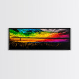 Fishing at Sunset, Rustic Cabin Decor, Lake House Art, Canvas Print, Outdoor Enthusiast Gift, Nature Lover, Vibrant Sky Painting