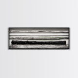 Ocean Waves, Black and White Photography, Coastal Art, Framed Canvas Print, Beach House Decor, Minimalist Seascape, Nautical Theme
