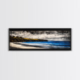 Rocky Shoreline, Stormy Coast, Ocean View, Coastal Canvas Print, Moody Landscape, Framed Canvas Print, Living Room Art, Nature Wall Decor