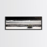 Black and White Seascape, Coastal Wall Art, Minimalist Ocean Art, Modern Beach Decor, Framed Canvas Print, Bedroom Art, Monochrome Landscape