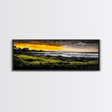 Sunset Coast, Ocean Wall Art, Seascape Print, Framed Canvas Print, Coastal Decor, Modern Art, Beach House, Nature Wall Art