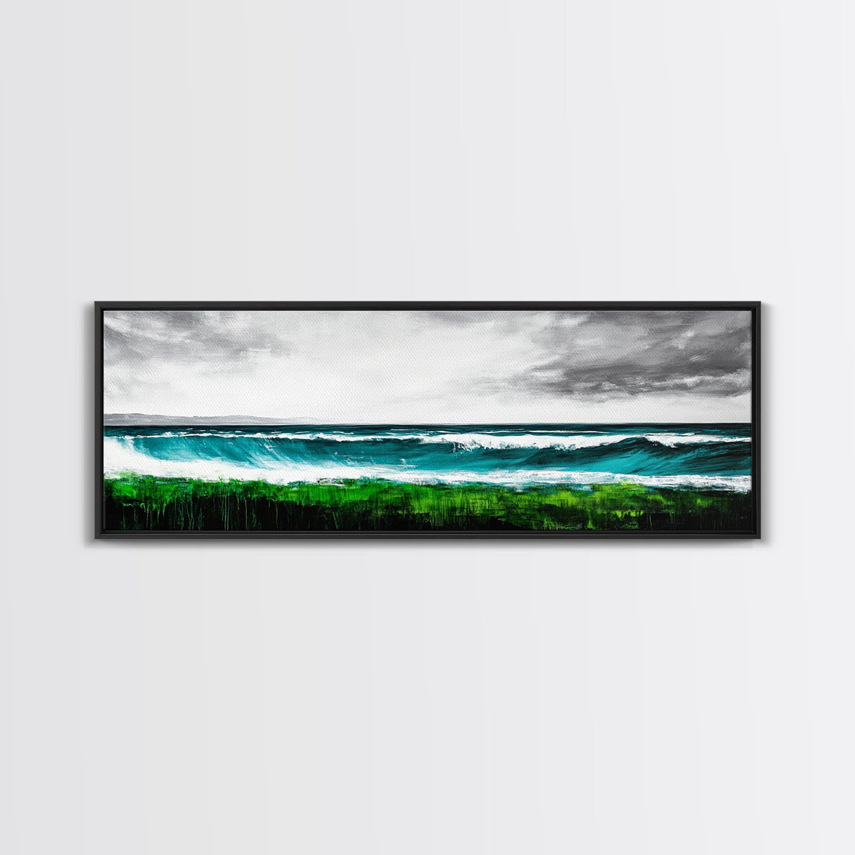 Ocean Waves, Seascape Art, Coastal Decor, Beach House, Framed Canvas Print, Large Wall Art, Modern Nautical, Living Room Art