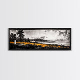 Mountain View, Misty Landscape, Rustic Wall Art, Black and White Print, Nature Inspired Art, Bedroom Decor, Framed Canvas Print, Gift