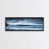 Ocean Wave, Moody Seascape, Blue Water Art, Stormy Sky, Coastal Home Accent, Surfer Decor, Minimalist Wall Art, Canvas Print