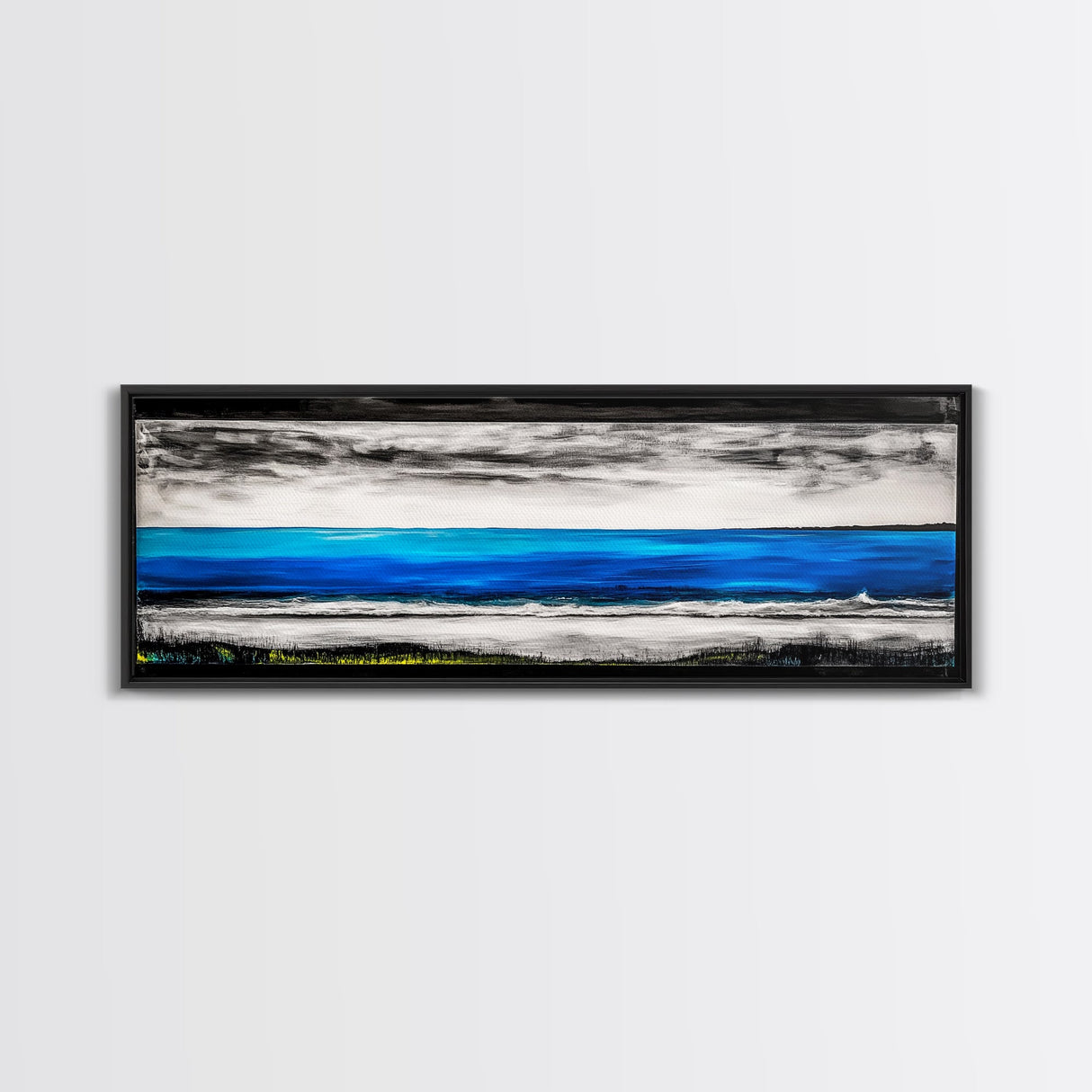 Wild Waves, Ocean Art Print, Coastal Home Decor, Abstract Seascape Painting, Nautical Living Room Art, Beach House Style, Framed Canvas Print