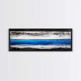 Wild Waves, Ocean Art Print, Coastal Home Decor, Abstract Seascape Painting, Nautical Living Room Art, Beach House Style, Framed Canvas Print