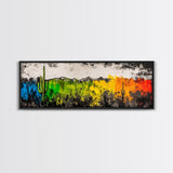 Desert Cactus, Colorful Southwest Art, Boho Wall Decor, Rustic Western Style, Abstract Painting, Framed Canvas Print, Living Room Wall Art