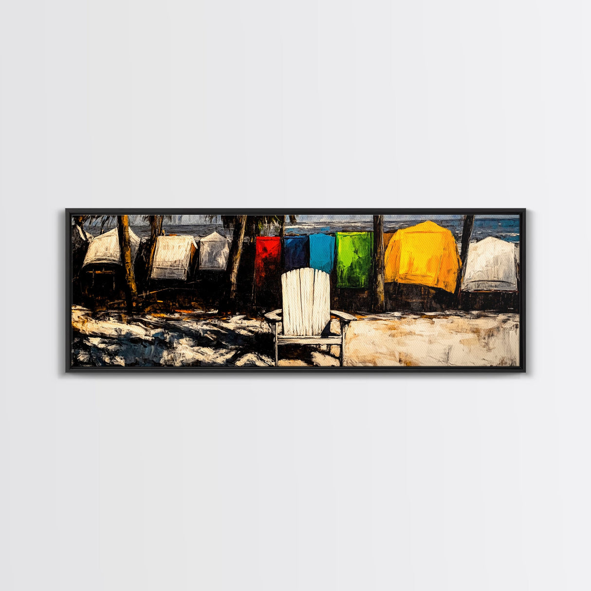 Beachfront Serenity, Coastal Decor, Ocean Art, Canvas Print, Nautical Wall Art, Living Room Art, Colorful Beach Scene, Seaside Art
