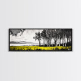 Lakeside Trees, Tranquil Landscape Art, Serene Nature Print, Black White Wall Decor, Peaceful Home Aesthetic, Framed Canvas Print