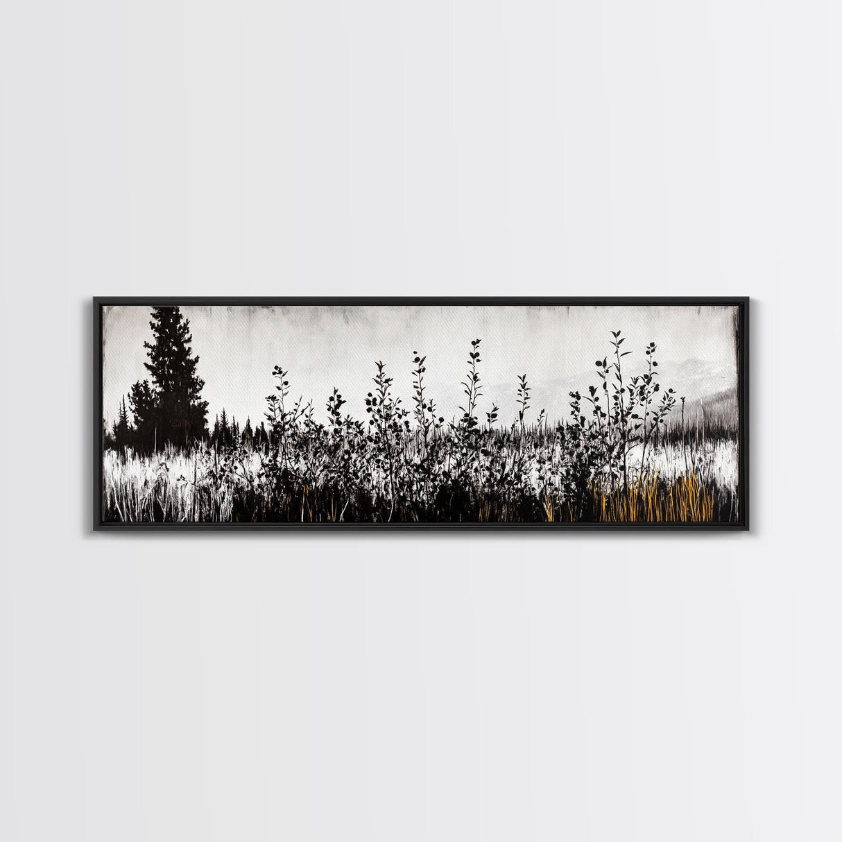 Wildflower Field, Rustic Landscape Art, Nature Print, Framed Canvas Print, Boho Wall Art, Living Room Decor, Autumn Art