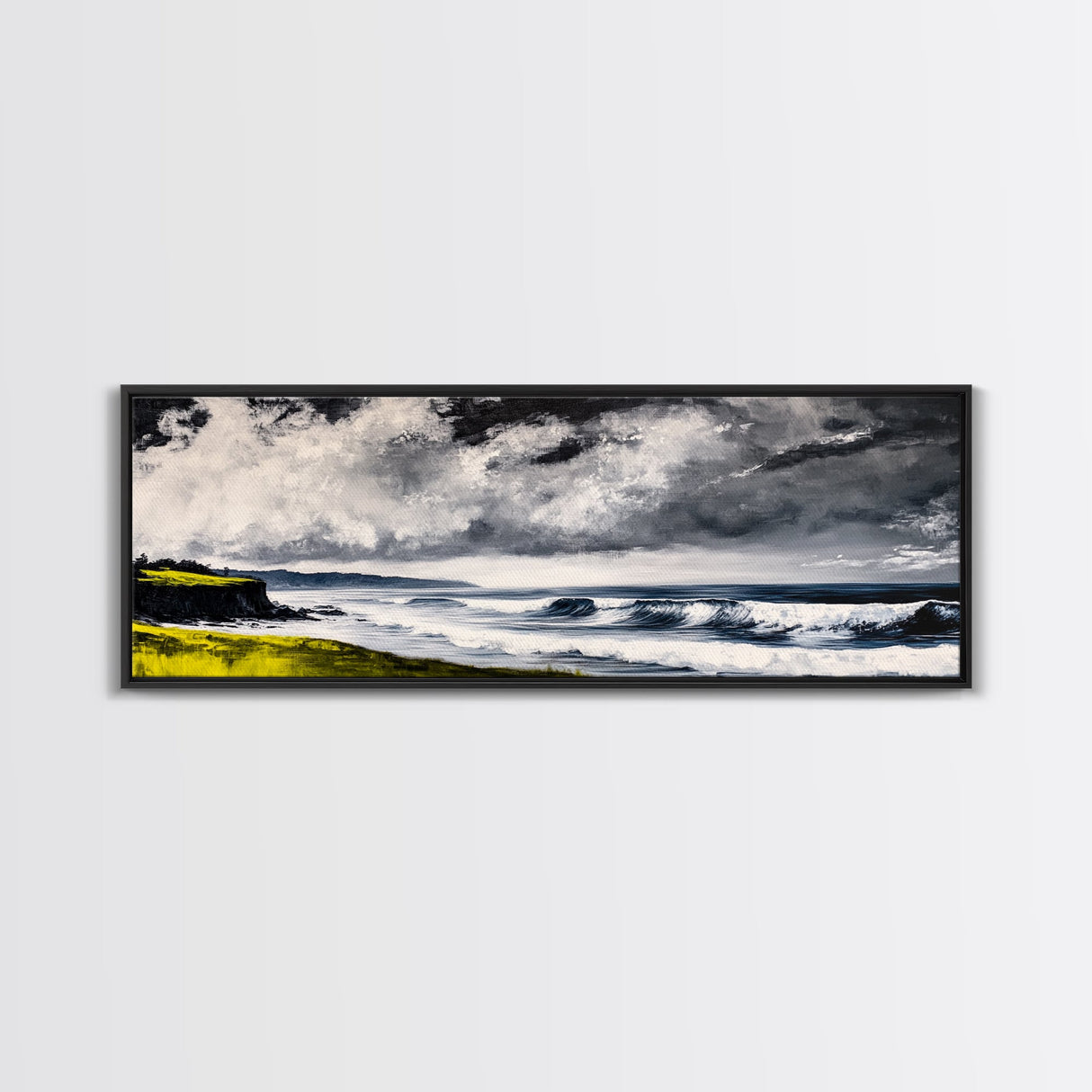 Stormy Waves, Coastal Landscape, Dramatic Ocean, Canvas Print, Nautical Wall Art, Beach House Decor, Seascape Painting, Living Room Art