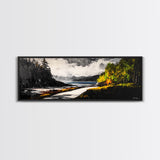 Forest Path, Beach View, Mountain Landscape, Framed Canvas Print, Wilderness Art, Nature Painting, Living Room Wall Art, Rustic Home Decor
