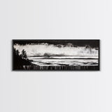 Black White Seascape, Ocean Storm, Dramatic Sky, Framed Canvas Print, Minimalist Art, Coastal Wall Decor, Office Accent, Nautical Home Art