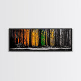 Golden Forest, Tall Trees, Canvas Print, Fall Wall Art, Nature Home Decor, Minimalist Forest Painting, Modern Living Room Artwork